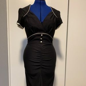 Women's Stop Staring black retro 40's wiggle dress